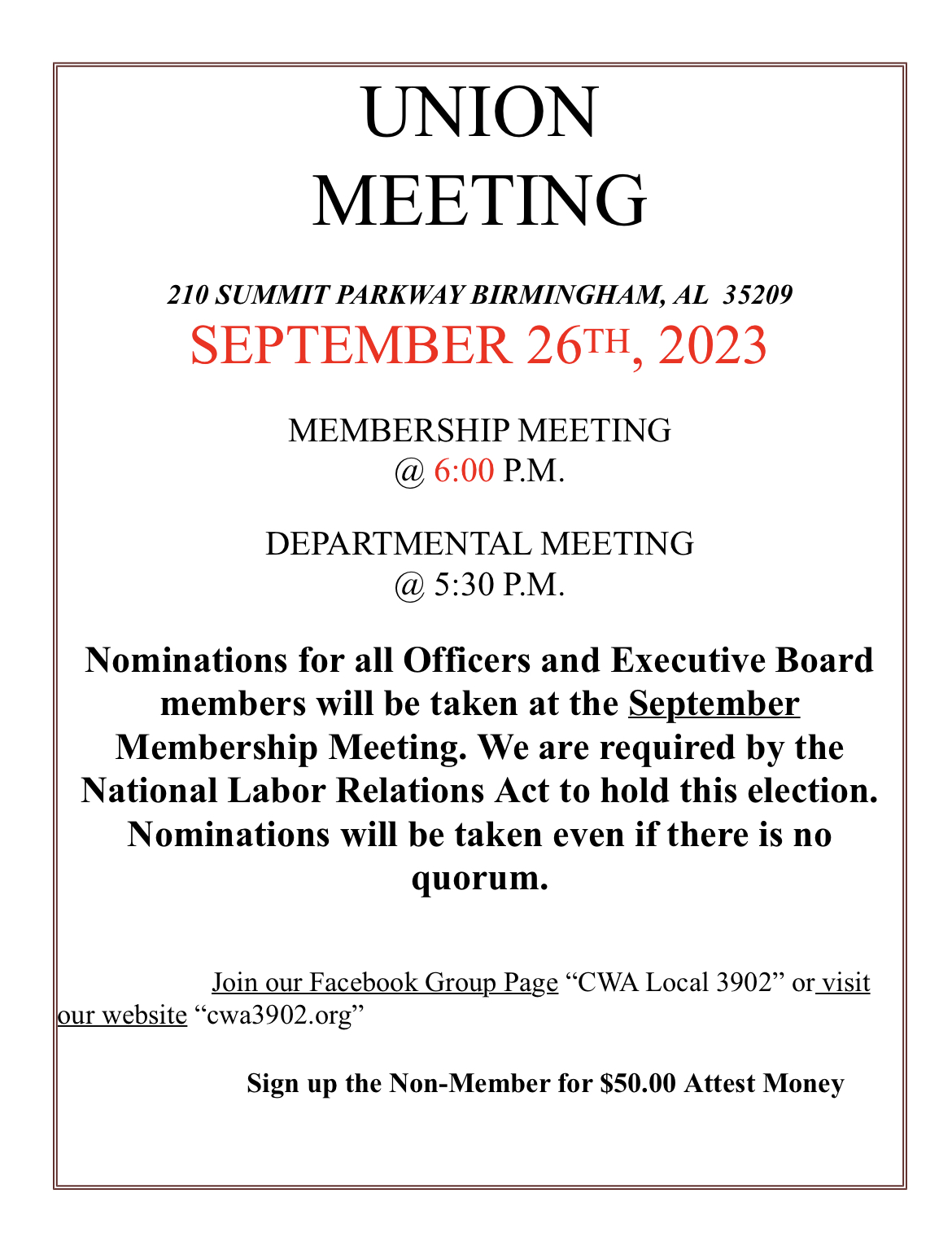 Membership meeting