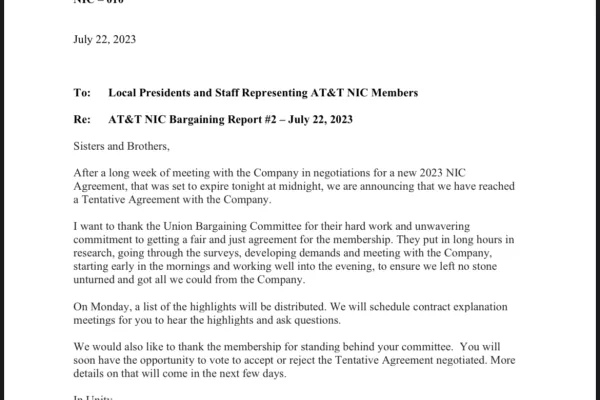 Tentative Agreement 