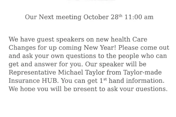 Retiree meeting 